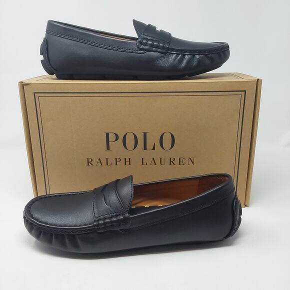 Polo Ralph Lauren Anders Penny Driver Loafers Black Leather Men\'s 7.5D NIB main image 7